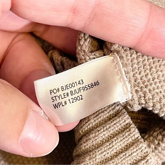 U.S. Polo Assn. Men's Tan 1/4 Zip Stand-Up Collar Long Sleeve Ribbed Sweater XXL - Picture 15 of 16